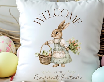 Easter Pillow Cover, Easter Pillows, Easter Throw Pillow, Easter Bunny Pillow Cover, Easter Bunny Home Decor, Easter Home Decor