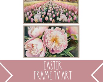Easter Samsung Frame TV Art, Easter Frame TV Art, Easter TV Screensaver, Spring Frame Tv Art, Spring Floral Tv Art, Easter Bunny Tv Art