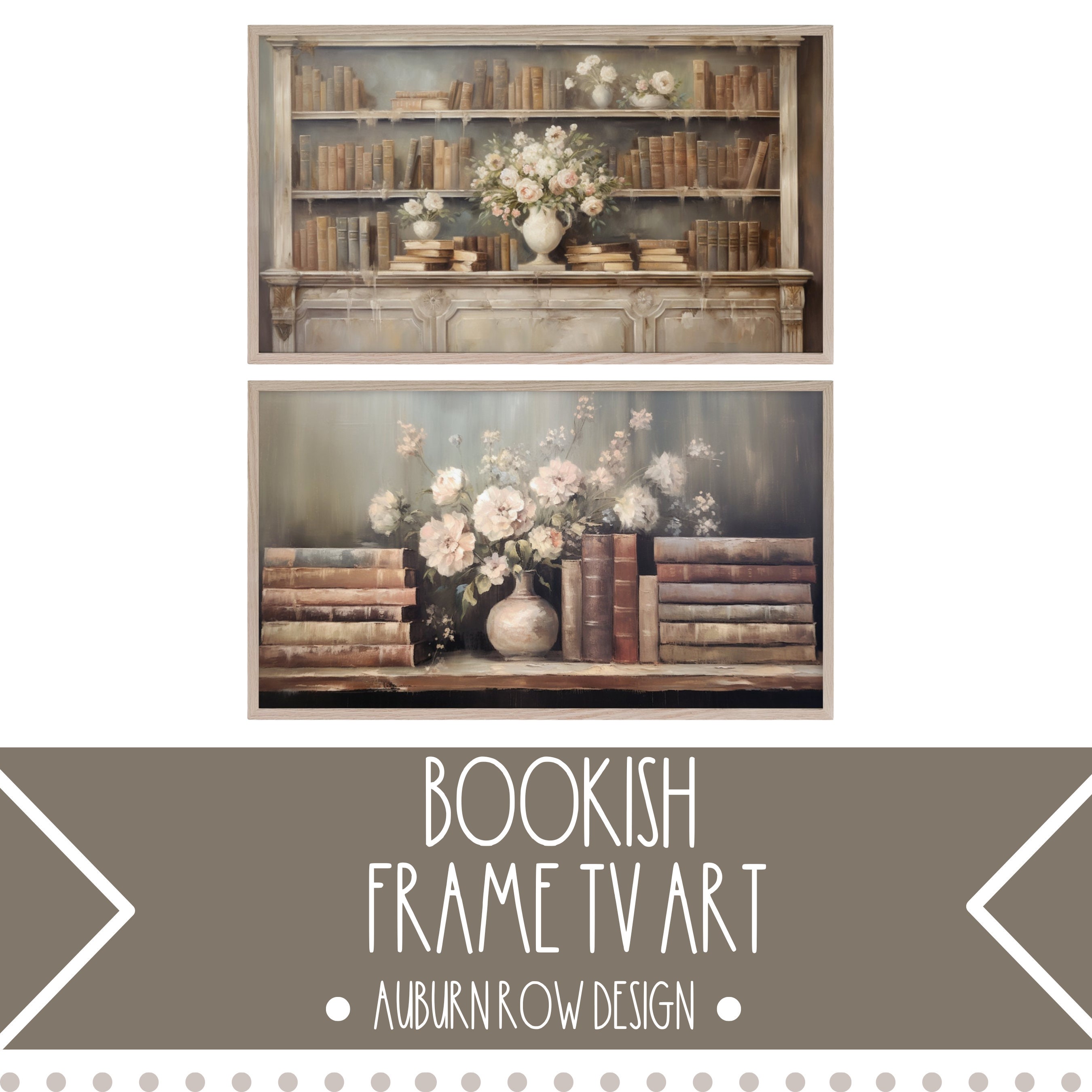 Bookworm Frame Bookish Frame TV Art, Bookish TV Art, Book Lover TV Art, Library Tv Art ...