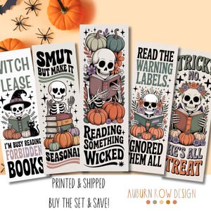 Halloween Bookmarks, Skeleton Bookmarks, Bookish Halloween Bookmarks, Spooky Bookmarks, Bookish Gifts, Book Lover Gifts, Book Accessories