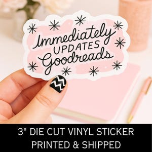 Bookish Stickers, Reading Stickers, Goodreads Stickers, Bookish Gifts, Gifts for Book Lovers, Immediately Updates Goodreads Sticker