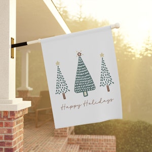 Christmas House Flag, Christmas Garden Flag, Happy Holidays Garden Flag, Happy Holidays House Flag, Christmas Outdoor Decor, Christmas Decor