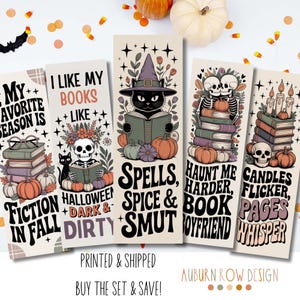 Halloween Bookmarks, Skeleton Bookmarks, Bookish Halloween Bookmarks, Spooky Bookmarks, Bookish Gifts, Book Lover Gifts, Book Accessories