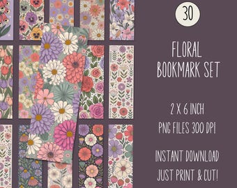 Bokmärkesset med pastellblommor, bokmärkesset med blommor, utskrivbara bokmärken med blommor, utskrivbara bokmärken med blommor, blommigt bokmärke PNG, läsgåvor