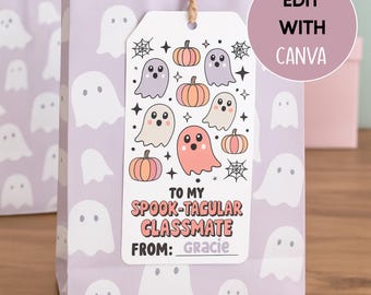 Halloween Boo Bag Gift Tag Printable, Printable Halloween Gift Tag, Boo Bag Printable Tag, Classroom Halloween Treat Gift Tag, Ghost Tags
