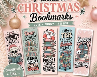 Printable Christmas Bookmarks, Christmas Bookmarks, Winter Bookmarks, Christmas Reading Gifts, Bookish Christmas Gifts