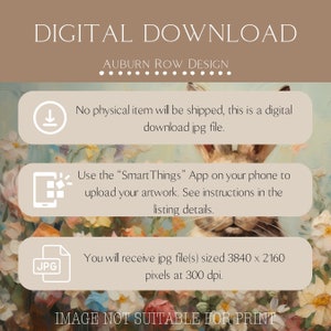 Pu&ograve; includere: Download digitale di un dipinto di un coniglio bianco circondato da fiori. L'immagine &egrave; di 3840 x 2160 pixel a 300 dpi. Il testo "DIGITAL DOWNLOAD" e "AUBURN ROW DESIGN" &egrave; nella parte superiore dell'immagine. Il testo "IMAGE NOT SUITABLE FOR PRINT" &egrave; nella parte inferiore dell'immagine.