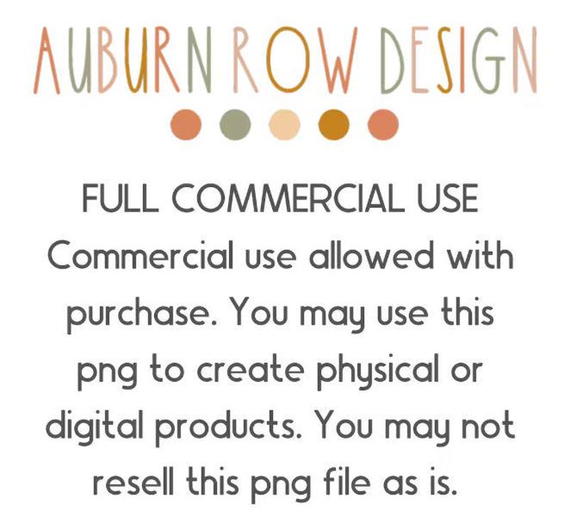 Auburn Row Design Full Commercial Use License, PNG File for Physical Products Creation