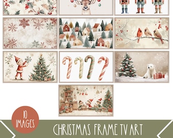 Christmas Frame TV Art, Winter Frame TV Art,  Reindeer TV Art, Christmas Elf Tv Art, Nutcracker Tv Art, Candy Cane Tv Art, Cardinal Tv Art