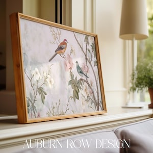 Chinoiserie afdrukbare muurkunst, chinoiserie kunst aan de muur, chinoiserie print, vogel afdrukbare muurkunst, Grandmillenial kunst, Grandmillenial decor