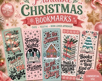 Printable Christmas Bookmarks, Christmas Bookmarks, Winter Bookmarks, Christmas Reading Gifts, Bookish Christmas Gifts