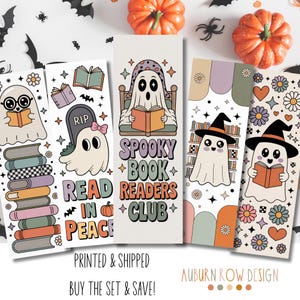 Halloween Bookmarks, Ghost Bookmarks, Retro Ghost Bookmarks, Spooky Bookmarks, Bookish Gifts, Book Lover Gifts, Book Accessories