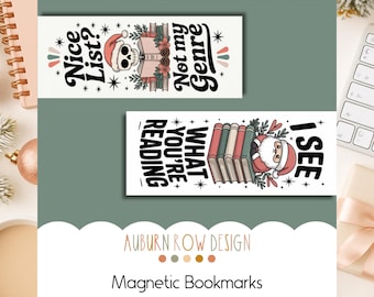 Christmas Magnetic Bookmarks, Santa Bookmarks, Smut Reader Gifts, Smut Reading Magnetic Bookmarks, Bookish Christmas, Book Stocking Stuffer