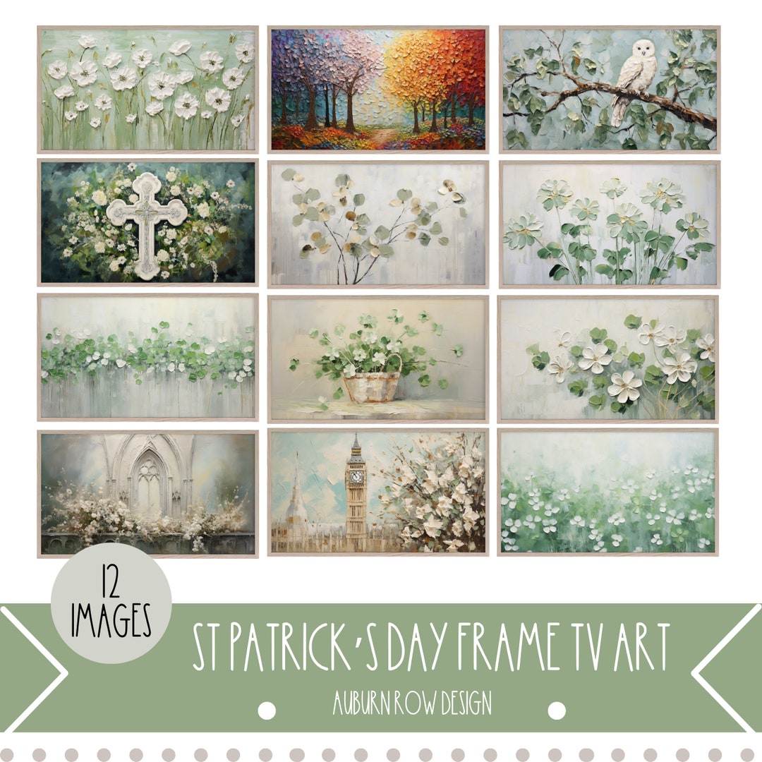 St Patrick S Day Frame Tv Art St Patricks Day Tv Art Clover Frame Tv
