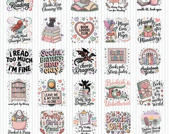 Bookish Clipart PNG, Bookish Stickers PNG, Girly Bookish PNG, Bookish Girlie png, BookTok Girlie Stickers, Coquette Bookish png