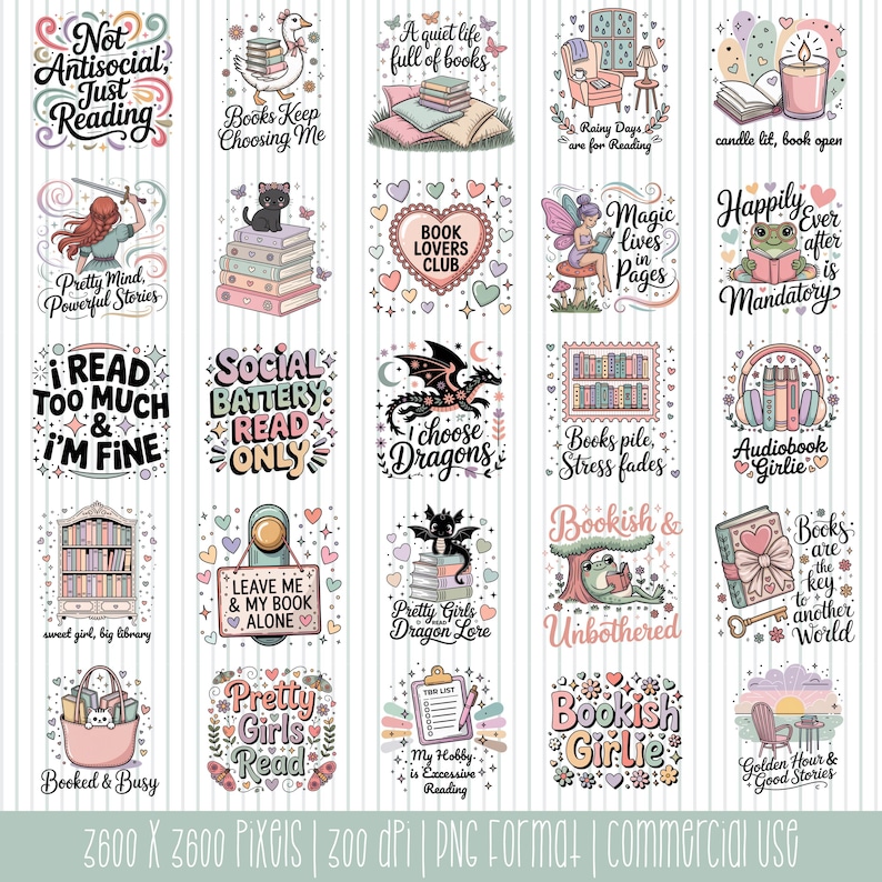 Coquette Bookish Clipart