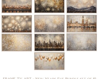 New Years Eve Frame TV Art Bundle, New Years Eve Frame TV Art, NYE Frame Tv Art, New Years Frame Tv Art, Fireworks Frame Tv Art, Nye Art