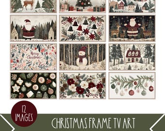 Weihnachtsrahmen TV Kunst, Winterrahmen TV Kunst, rustikaler Weihnachtsrahmen TV Kunst, Rentier Weihnachten Tv Art, Weihnachten Tv Art, Santa Tv Art