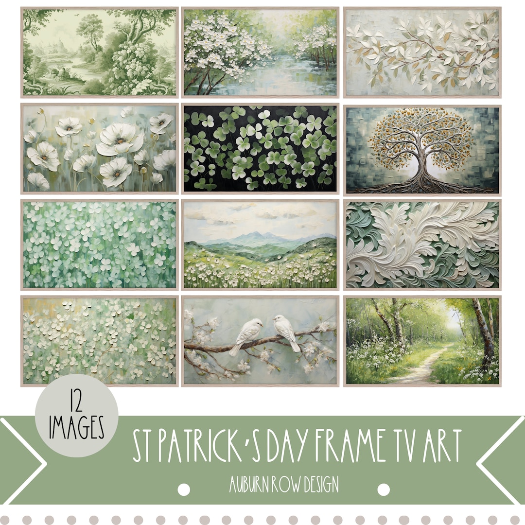 St Patrick S Day Frame Tv Art St Patricks Day Tv Art Clover Frame Tv