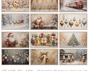 Winter Frame TV Art Bundle, Christmas Frame TV Art Bundle, Winter Landscape Frame TV Art, Samsung Frame Tv Art, Santa Claus Frame Tv Art