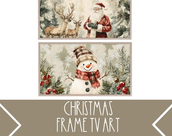 Christmas Frame TV Art, Winter Frame TV Art, Winter Frame TV Art, Santa Claus Tv Art, Snowman Tv Art, Winter Tv Art
