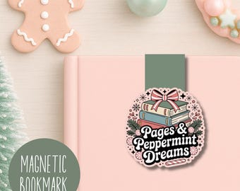 Christmas Magnetic Bookmark, Bookish Christmas Magnetic Bookmark, Holiday Magnetic Bookmark, Fesitive Magnetic Bookmark, Bookish Gifts