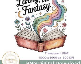 Romantasy Clipart, Fantasy Book Clipart, Romantasy PNG, Romantasy Sublimation File, Bookish PNG, Bookish Clipart, Reading Clipart