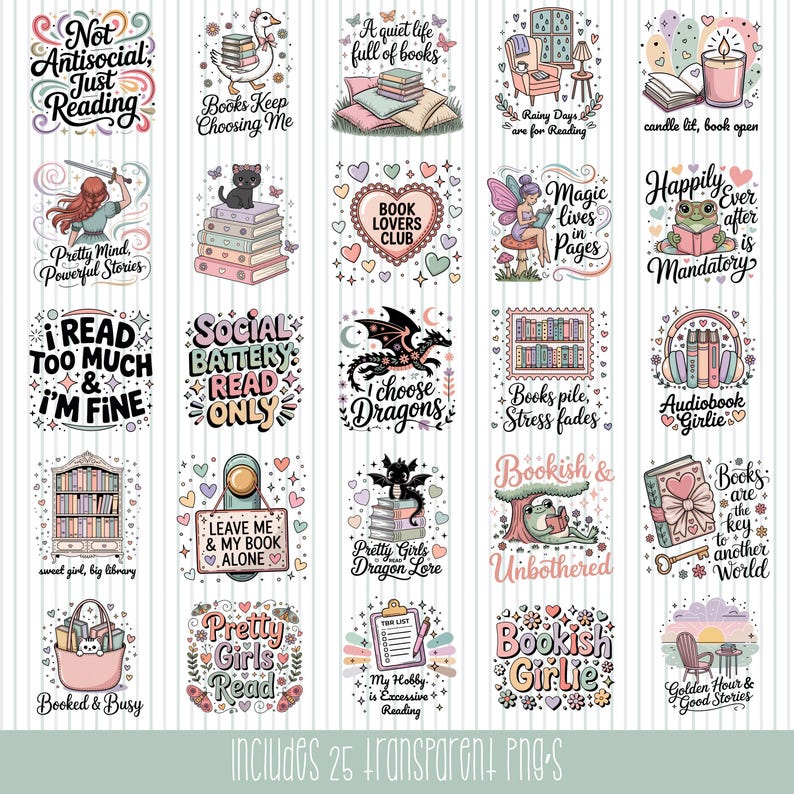 Coquette Bookish Clipart