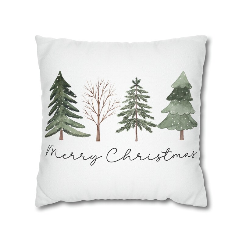 Christmas Pillow Cover, Christmas Pillows, Farmhouse Christmas Pillow Cover, Rustic Christmas Pillows, Christmas Home Decor, Christmas Trees image 9