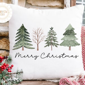 Christmas Pillow Cover, Christmas Pillows, Farmhouse Christmas Pillow Cover, Rustic Christmas Pillows, Christmas Home Decor, Christmas Trees