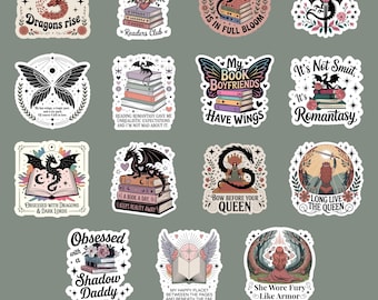 Printable Romantasy Stickers, Romantasy Stickers PNG, Romantasy Sticker Clipart, Dragon Stickers, Dragon Clipart