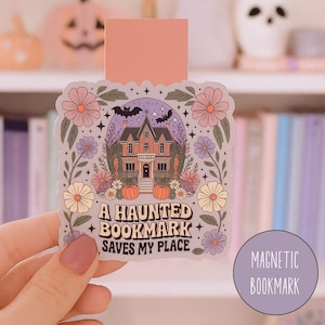 Halloween Magnetic Bookmark, Halloween Bookmark, Haunted House Bookmark, Spooky Bookmarks, Halloween Bookish Gifts, Magnetic Bookmarks
