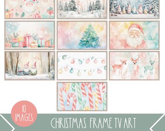 Christmas Frame TV Art, Winter Frame TV Art, Reindeer Frame TV Art, Pink Christmas Tv Art, Christmas Tv Art, Pastel Christmas Tv Art