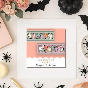 Halloween Magnetic Bookmark, Halloween Bookmark, Ghost Bookmark, Spooky Bookmarks, Halloween Bookish Gifts, Magnetic Bookmarks