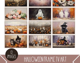 Halloween TV Art, Halloween Frame TV Art, Black Cat Tv Art, Ghost Tv Art, Fall Tv Art, Frame Tv Art Halloween, Pumpkin TV Art