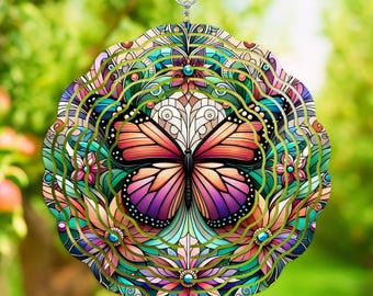 Butterfly Wind Spinner PNG, Butterfly Wind Spinner Design, Butterfly Wind Spinner Sublimation File, Colorful Butterfly PNG, Butterfly Design