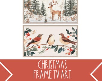 Christmas Frame TV Art, Winter Frame TV Art, Winter Frame TV Art, Winter Birds Tv Art, Reindeer Tv Art, Winter Tv Art