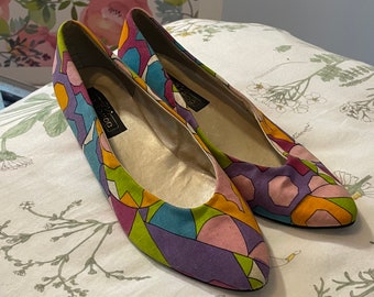 Vintage 60s Mod Print Flats