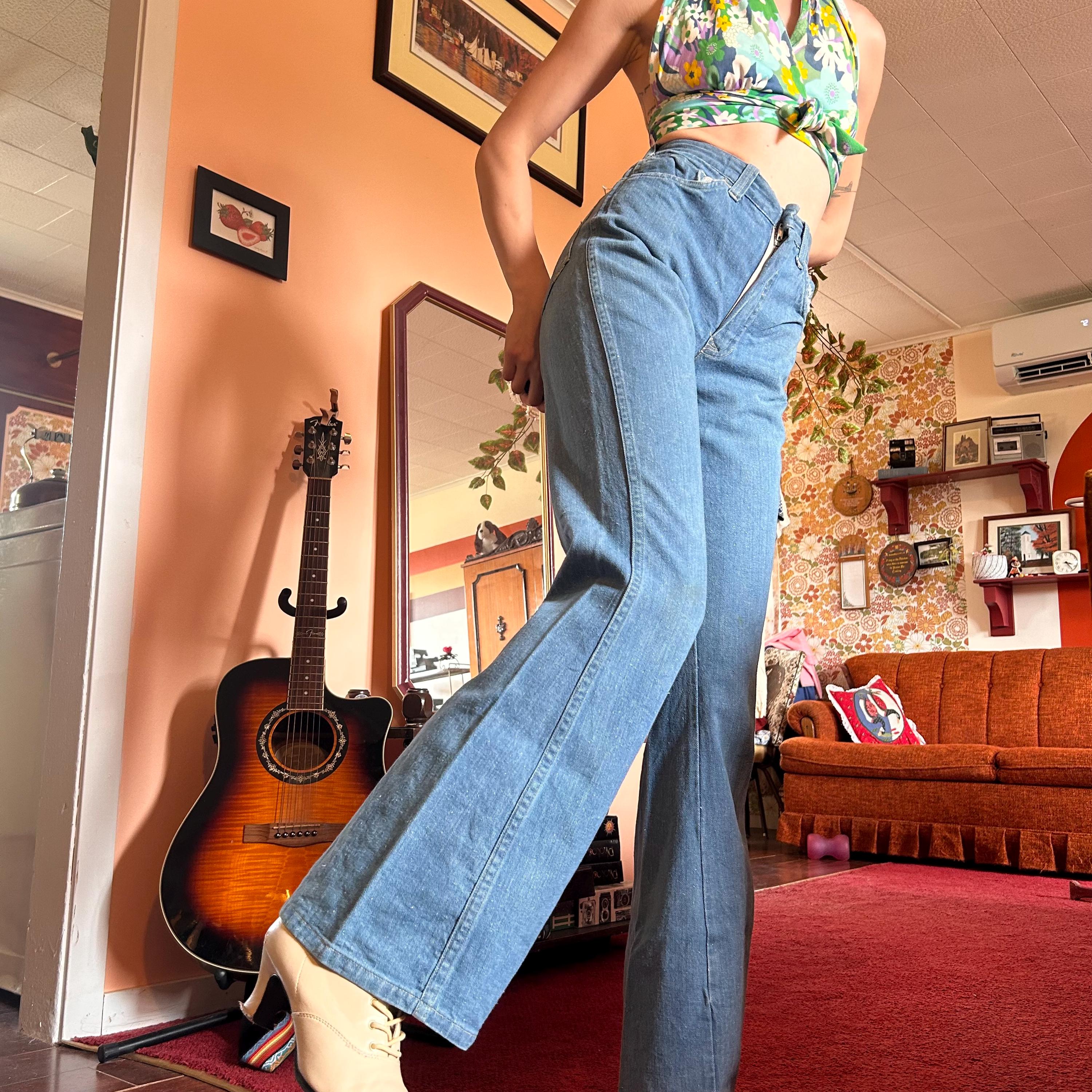70s□Lee Customized Bellbottom TALON42□XS 70s Lee Riders Vintage 