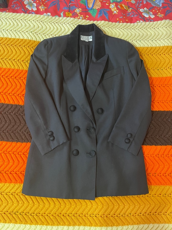 90s 100% pure virgin wool double breasted blazer … - image 4