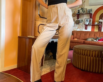 Pantalones plisados de mezcla de lana vintage de Yves Saint Laurent, años 90