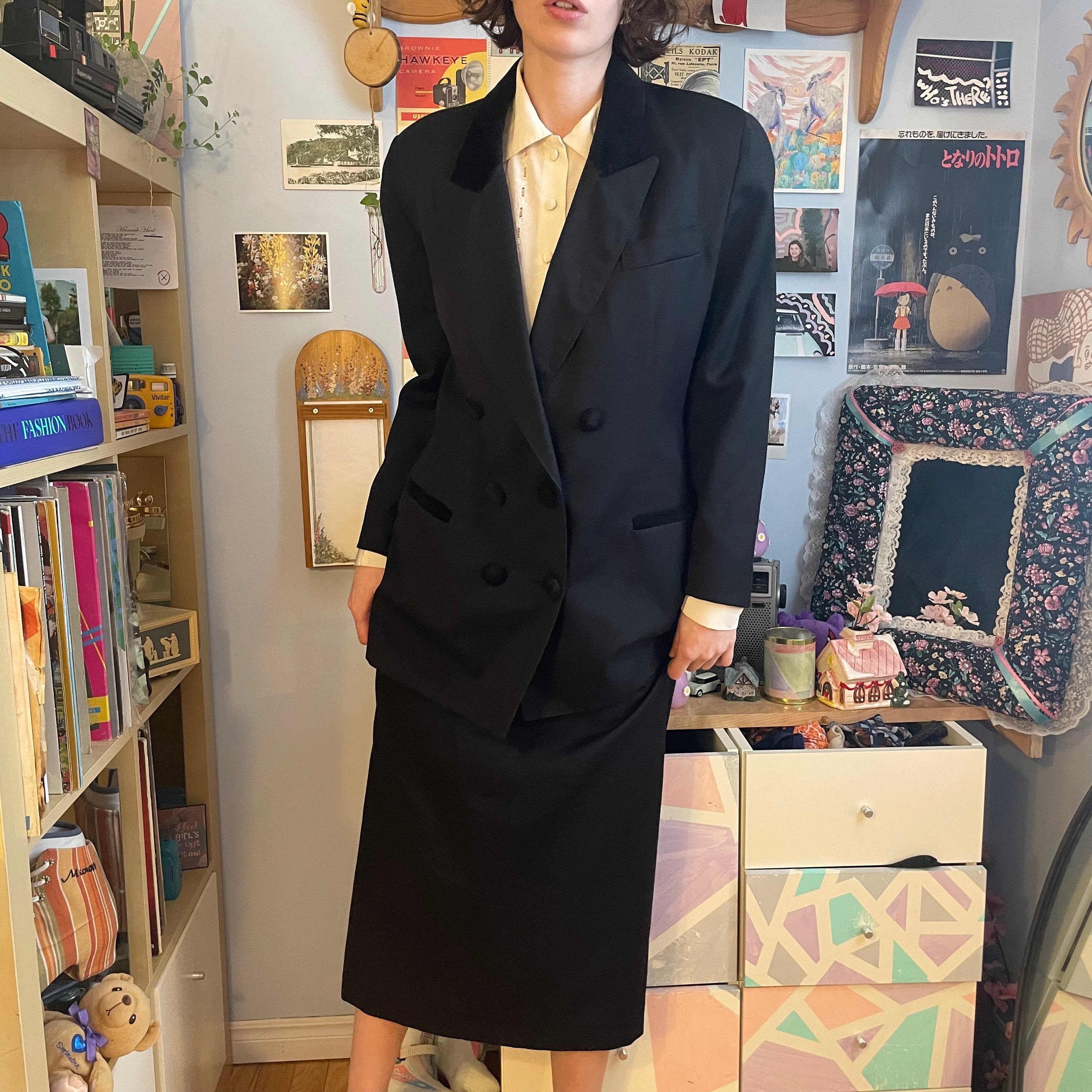 90s 100% Pure Virgin Wool Double Breasted Blazer and Skirt - Etsy
