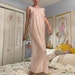 1960s Made in Canada Shiny silky striped floor length night gown!