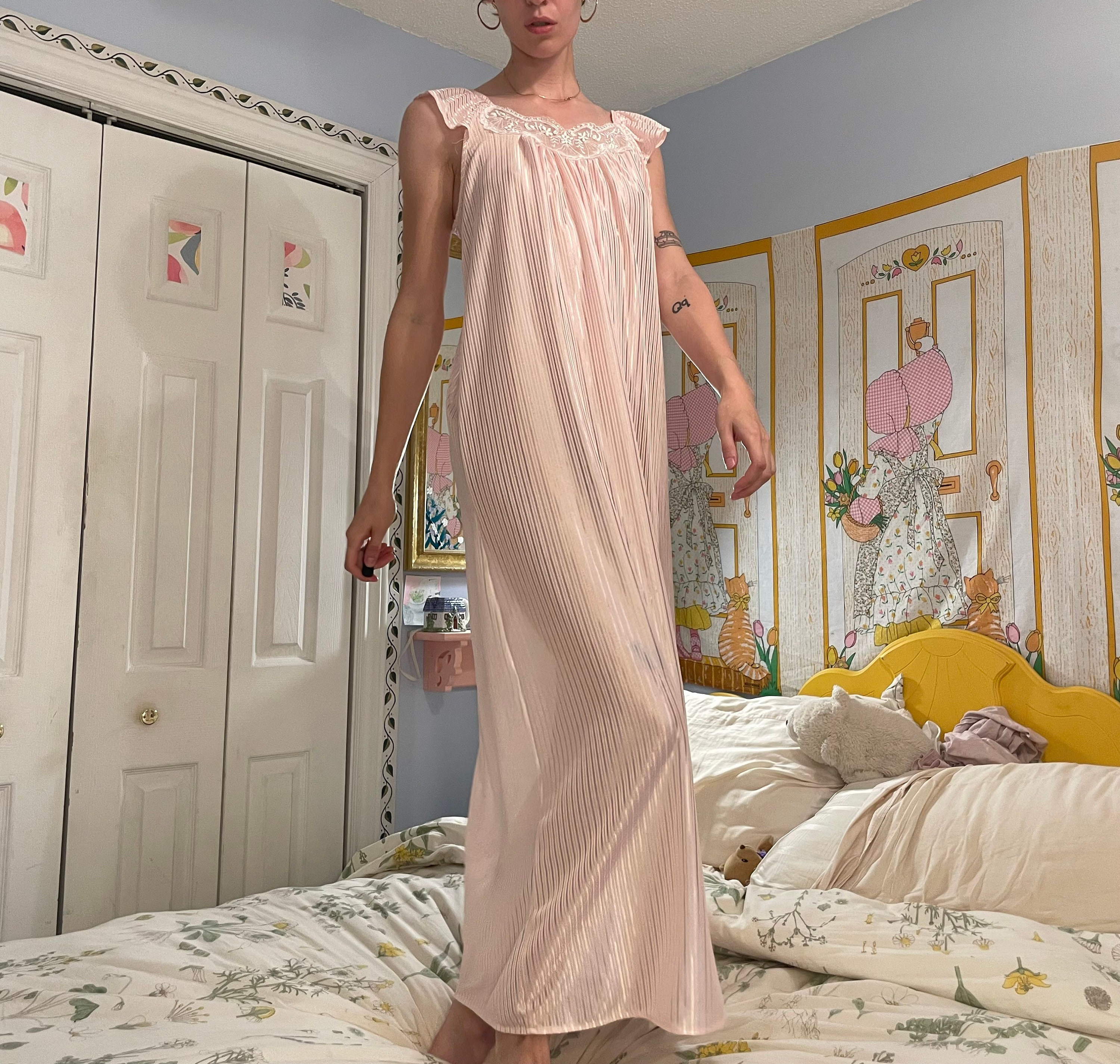 Mrat Pajamas for Women Lace Lingerie Nightwear Sleepwear Sets for Women  Satin Nightgown Nightgown with Built in Bra Bathrobe Underwear Robe  Sleepwear Dress Dark Blue XL 