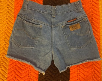 1970s vintage 100% Baumwolljean Shorts abgeschnitten!