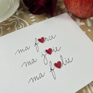 Carte d'amour, carte d'amitié, carte Saint-Valentin, Carte cœur.
