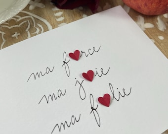 Love card, friendship card, Valentine's Day card, Heart card.