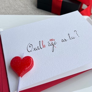 Carte d'anniversaire, carte d'amitié, carte d'amour, carte de bienveillance.