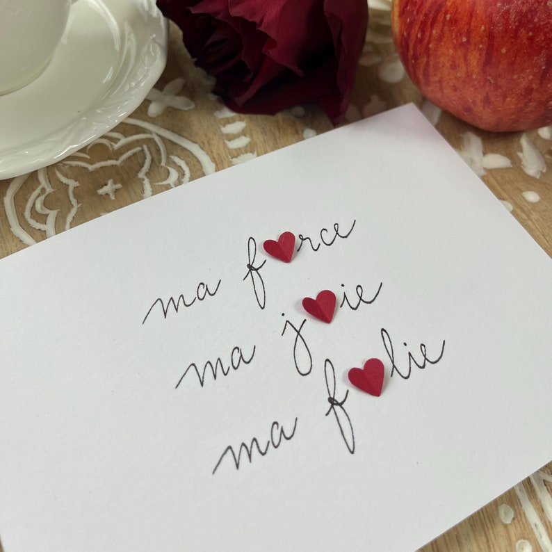 Carte d'amour, carte d'amitié, carte Saint-Valentin, Carte cœur. image 1