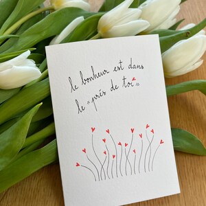 Cartão de amor, cartão de Dia dos Namorados, cartão de declaração de amor, cartão de coração, cartão feito à mão. imagem 2
